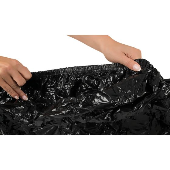 Lakk lepedő - gumis - 220x220cm (fekete)