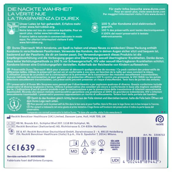 Durex - ízesített óvszer csomag (30db)