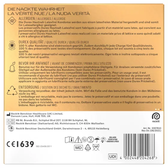 Durex Hautnah - latex mentes óvszer (30db)