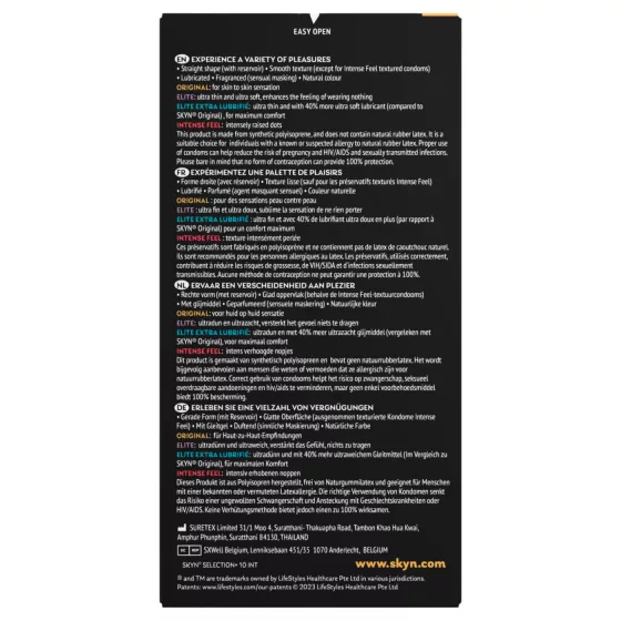 SKYN Selection+ - latexmentes óvszer válogatás (10 db)