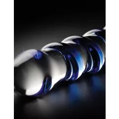 Icicles No. 5 - spirál üveg dildó (átlátszó-kék)
