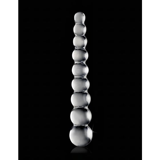 Icicles No. 2 - gömbös üveg dildó (átlátszó)