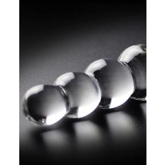 Icicles No. 2 - gömbös üveg dildó (átlátszó)