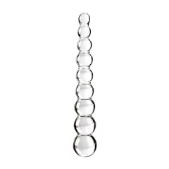 Icicles No. 2 - gömbös üveg dildó (átlátszó)