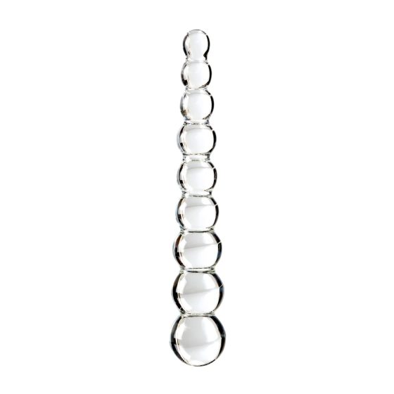 Icicles No. 2 - gömbös üveg dildó (átlátszó)