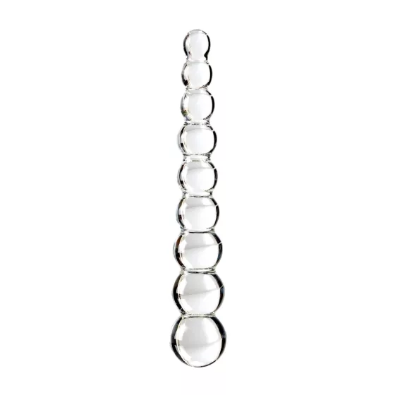 Icicles No. 2 - gömbös üveg dildó (átlátszó)