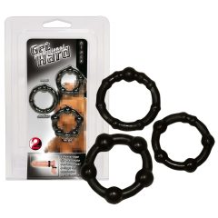   You2Toys - Légy kemény! péniszgyűrű szett - fekete (3db)