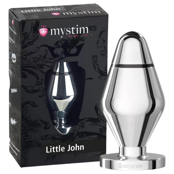 mystim Little John - kicsi elektro anál plug (ezüst)