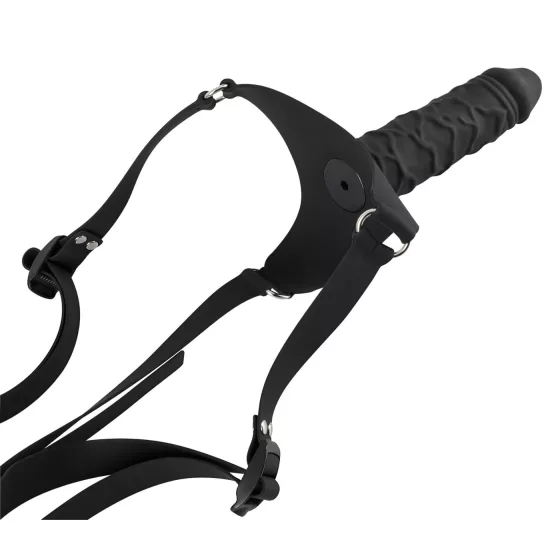 You2Toys - Silicone Strap-On - felcsatolható dildó (fekete)