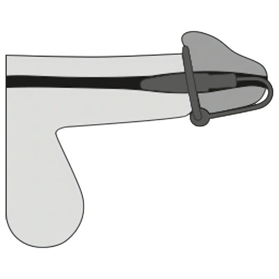 Penisplug - szilikon makkgyűrű kúpos dilátorrall (lila-ezüst)