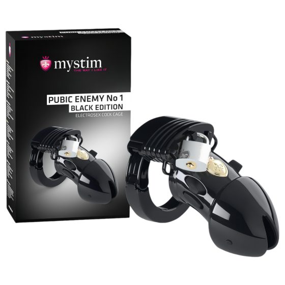 mystim Black Edition PUBIC ENEMY No 1 - elektro pénisz ketrec