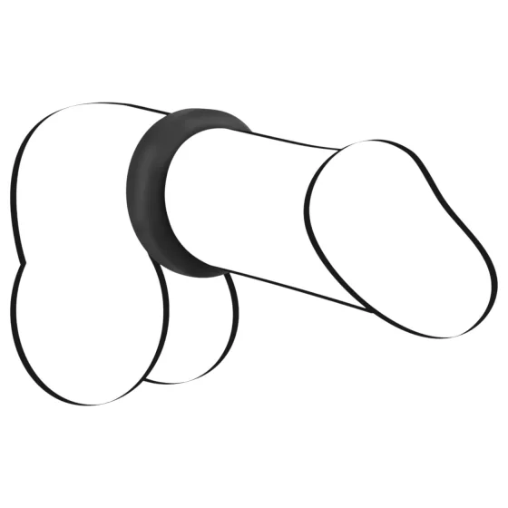 Black Velvets - vastagfalú péniszgyűrű (2,6cm) - fekete