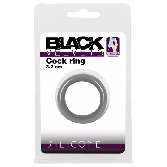 Black Velvets - vastagfalú péniszgyűrű (3,2cm) - fekete