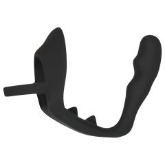   Black Velvets - pénisz- és heregyűrűs anál dildó (fekete)