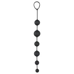 Black Velvets - 6 gyöngyös anál dildó (fekete)