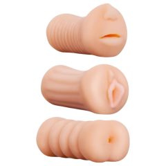   XXX To GO Juicy szett (3db) - műpunci, száj, popsi maszturbátor