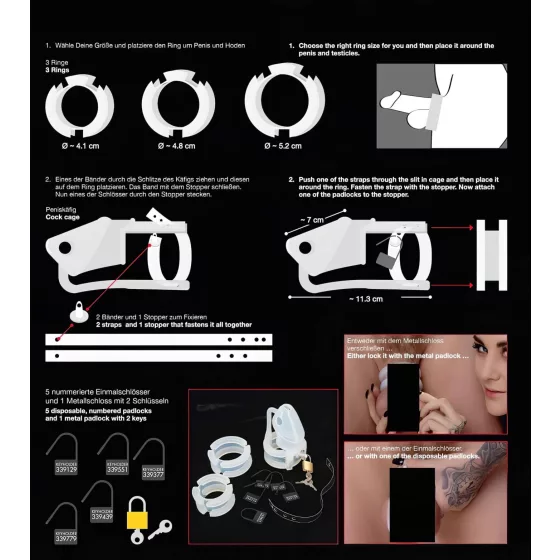 You2Toys - Peniscage - szilikon pénisz ketrec (fehér)