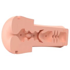   mystim Opus E Anus - elektro műpopsi maszturbátor (natúr-fekete)