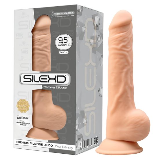/ Silexd 9,5 - tapadókorongos dildó - 24cm (natúr)