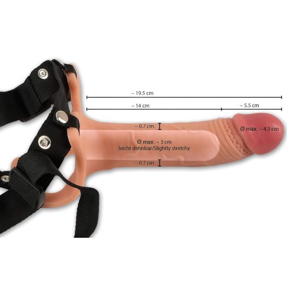 Realistixxx Strap-on - felcsatolható, üreges dildó (natúr)