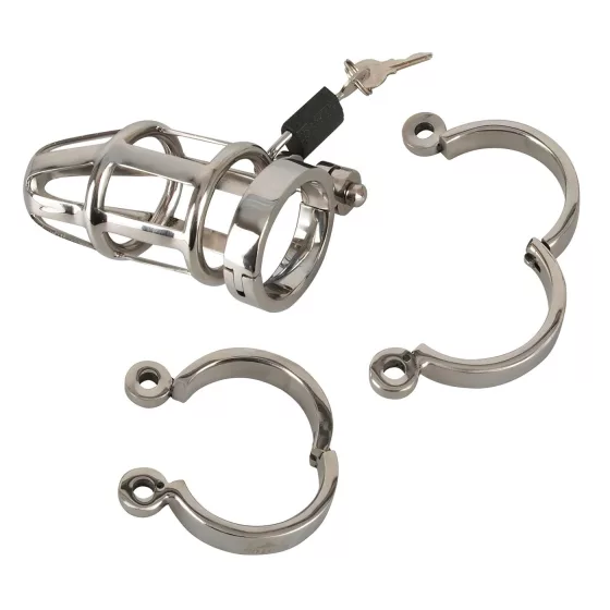 You2Toys - Chastity Cage - fém pénisz ketrec, lakattal
