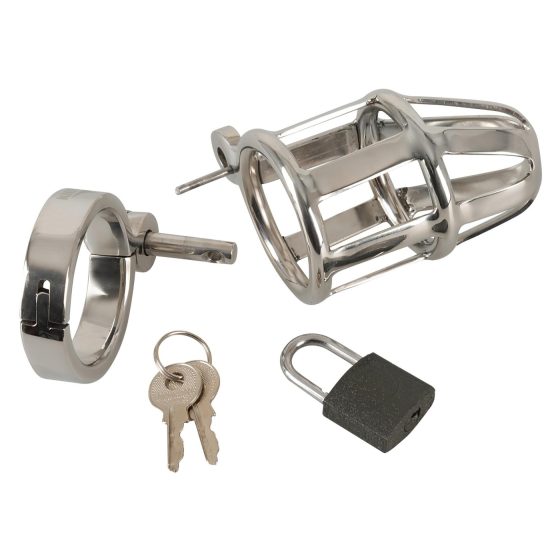You2Toys - Chastity Cage - fém pénisz ketrec, lakattal