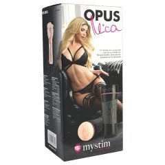   mystim OPUS Mica - élethű műpunci maszturbátor (natúr-fekete)