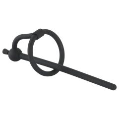   Penisplug - szilikon dilátor makkgyűrűvel (0,6mm) - fekete