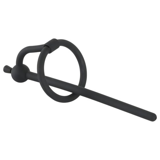 Penisplug - szilikon dilátor makkgyűrűvel (0,6mm) - fekete