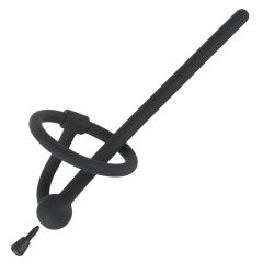   Penisplug - szilikon dilátor makkgyűrűvel (0,6mm) - fekete