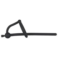   Penisplug - szilikon húgycső tágító és makkgyűrű (0,6mm) - fekete