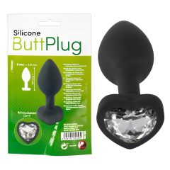 You2Toys Anal Plug - fehér köves anál plug (fekete)