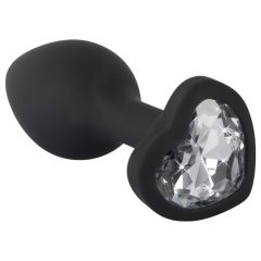 You2Toys Anal Plug - fehér köves anál plug (fekete)