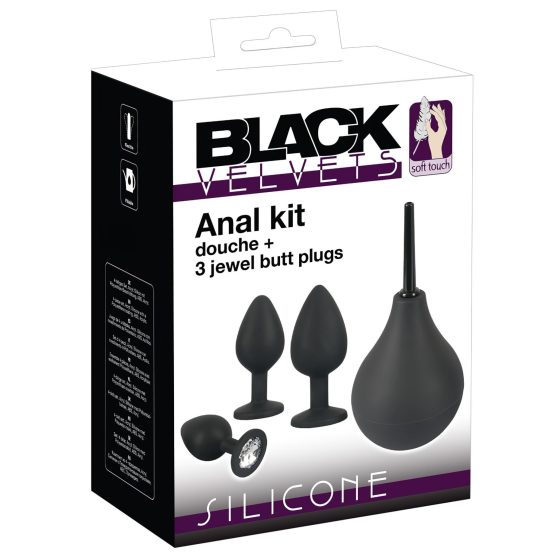 Black Velvets - anál plug szett (4 részes) - fekete