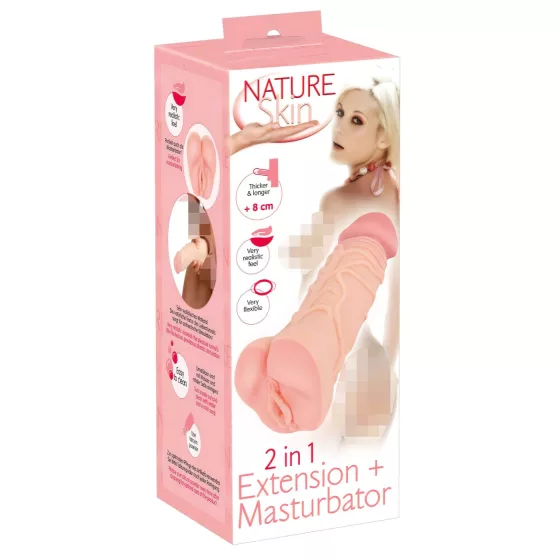 Nature Skin - 2in1 műpunci és péniszköpeny (natúr)