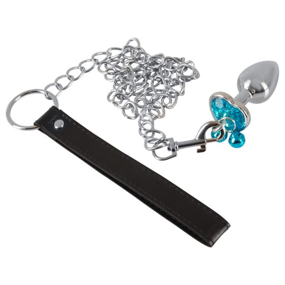You2Toys - Butt Plug Set - anál plug szett + póráz (ezüst)