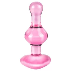 Icicles No. 75 - szíves, üveg anál plug (pink)
