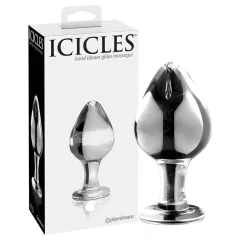 Icicles No. 25 - kúpos, üveg anál plug (átlátszó)
