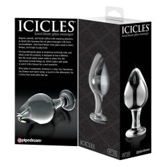 Icicles No. 25 - kúpos, üveg anál plug (átlátszó)