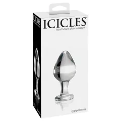 Icicles No. 25 - kúpos, üveg anál plug (átlátszó)