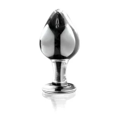 Icicles No. 25 - kúpos, üveg anál plug (átlátszó)