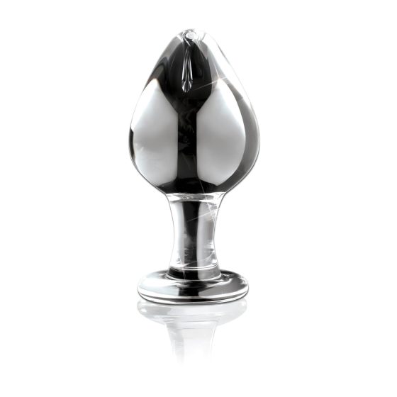 Icicles No. 25 - kúpos, üveg anál plug (átlátszó)