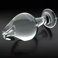 Icicles No. 25 - kúpos, üveg anál plug (átlátszó)