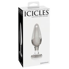 Icicles No. 26 - kúpos, üveg anál plug (átlátszó)