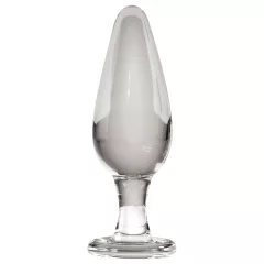 Icicles No. 26 - kúpos, üveg anál plug (átlátszó)
