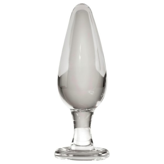Icicles No. 26 - kúpos, üveg anál plug (átlátszó)