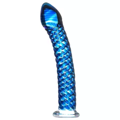 Icicles No. 29 - spirál, pénisz üveg dildó (kék)