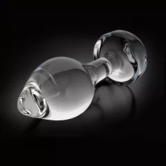 Icicles No. 44 - kúpos, üveg anál plug (átlátszó)