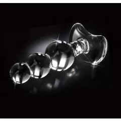   Icicles No. 47 - tripla gyöngyös, üveg anál plug (átlátszó)