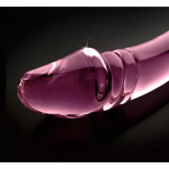 Icicles No. 57 - péniszes kétvégű üveg dildó (pink)